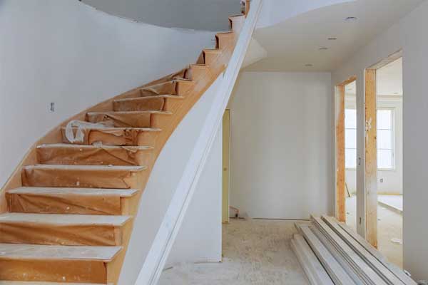 curved stairs installation